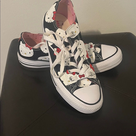 Hello Kitty Black and White Sneakers with Red Accents - Picture 1 of 3